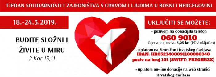 Tjedan solidarnosti i zajedništva s Crkvom i ljudima u BiH
